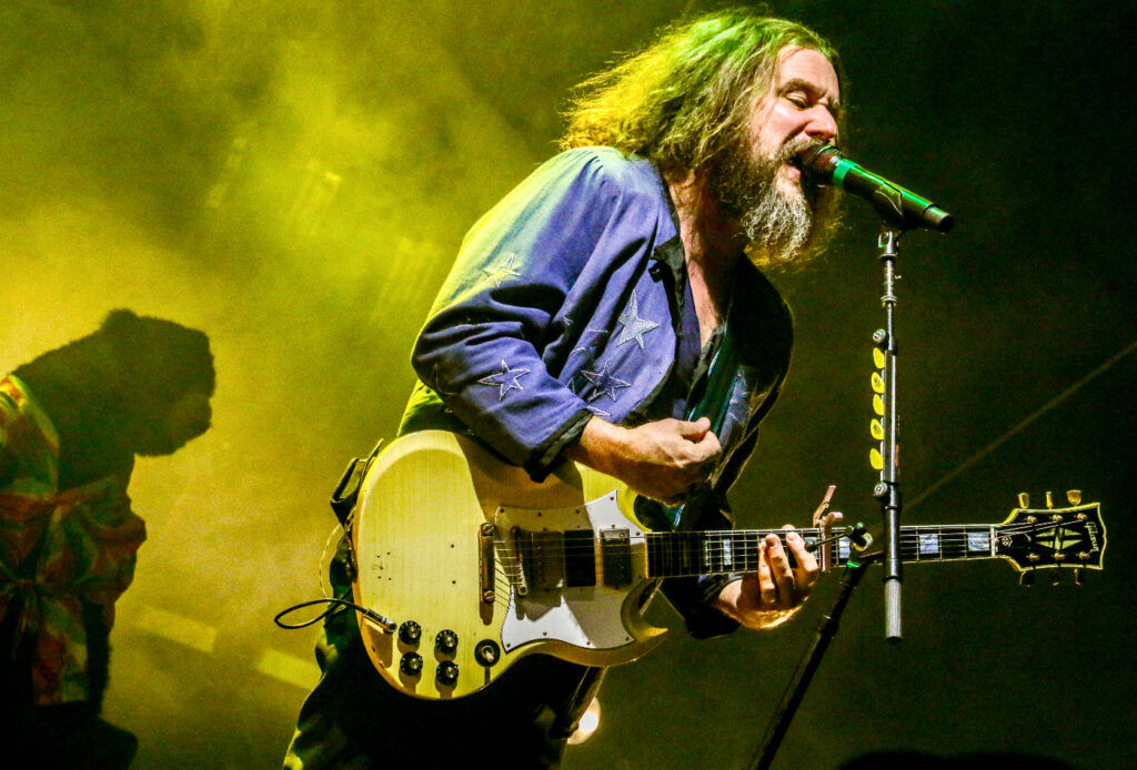Jim James with My Morning Jacket at the Outside Days festival in Denver, May 30, 2026, on the Auraria campus. (John Moore/Denver Gazette)