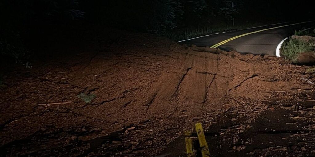 Rockfall in North Cheyenne Cañon following a severe storm in Colorado Springs. Photo: Colorado Springs Parks, Recreation & Cultural Services.