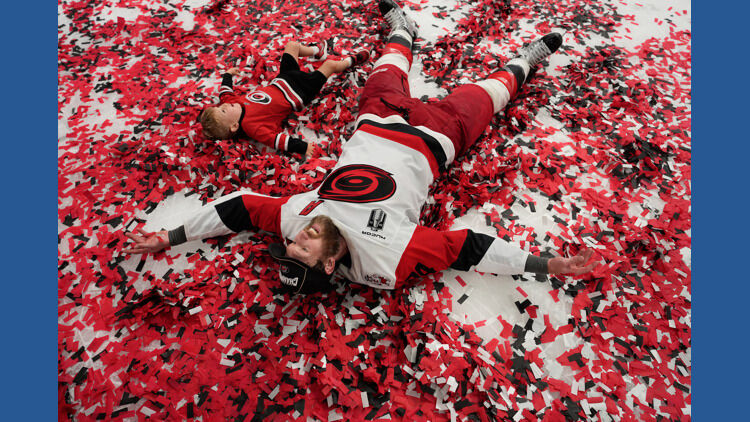 Jaccob Slavin followed his dad’s example into a career as a historic athlete