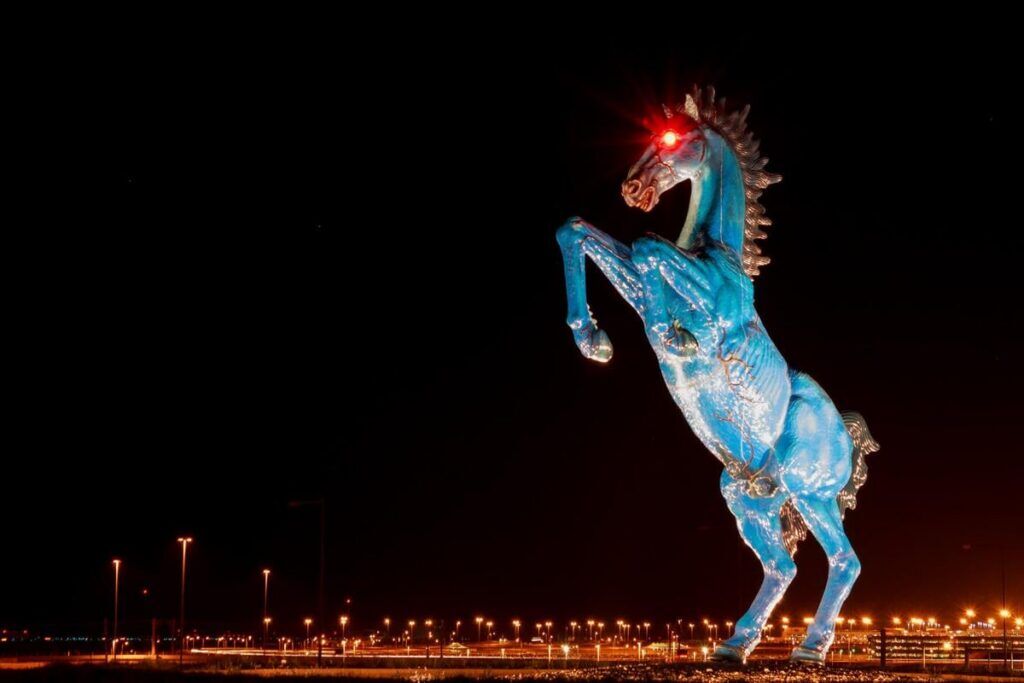 Denver's 'Blue Mustang,' often called 'Blucifer.' (Mike Sinko Photography)