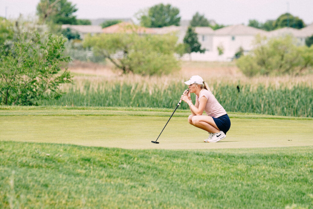 University of Colorado's Carolyn Fuller lines up a putt on Wednesday, June 3 during the first round of the Inspirato Colorado Women's Open at Green Valley Ranch Golf Club. (Courtesy photo/Chris DeConna)