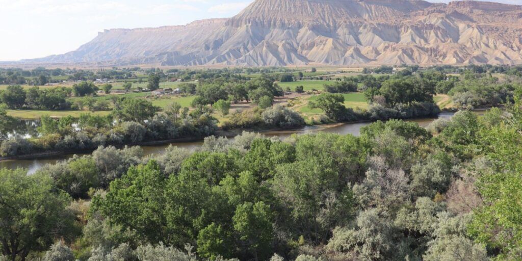 A valley below Mount Garfield.