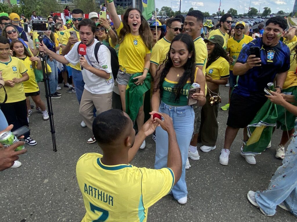 Brazil’s passionate fans thrilled with World Cup win over Haiti — with a wedding proposal to boot