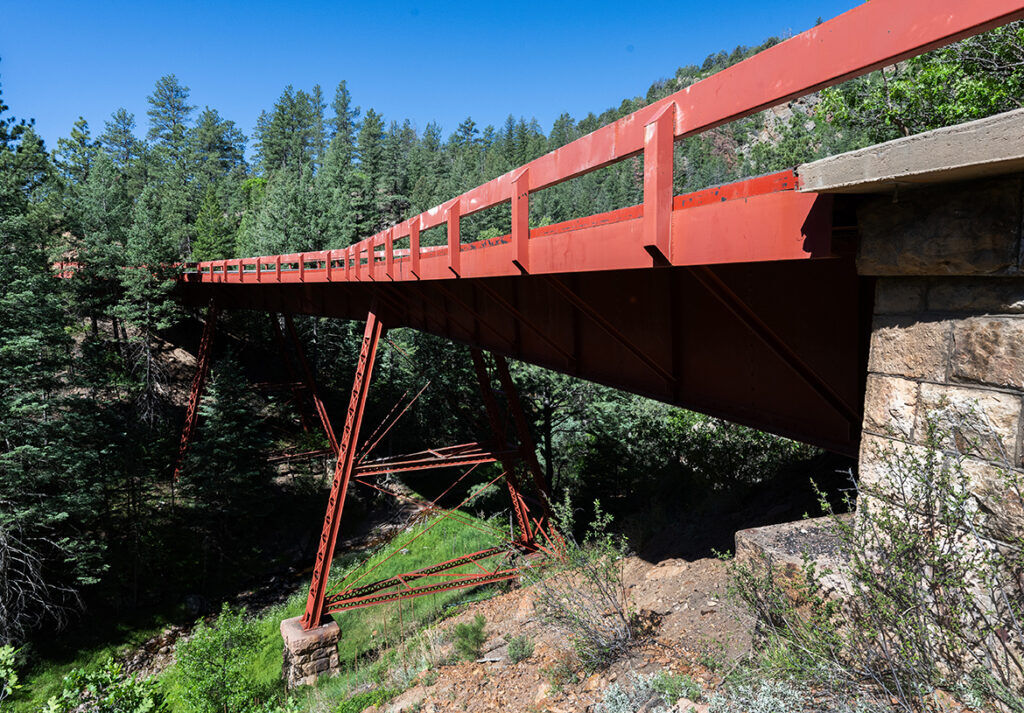 The last remaining steel bridge from the Florence and Cripple Creek Railroad still supports vehicles driving Phantom Canyon from Cañon City to Victor, Colo., on Thursday, June 11, 2026. (The Gazette, Christian Murdock)