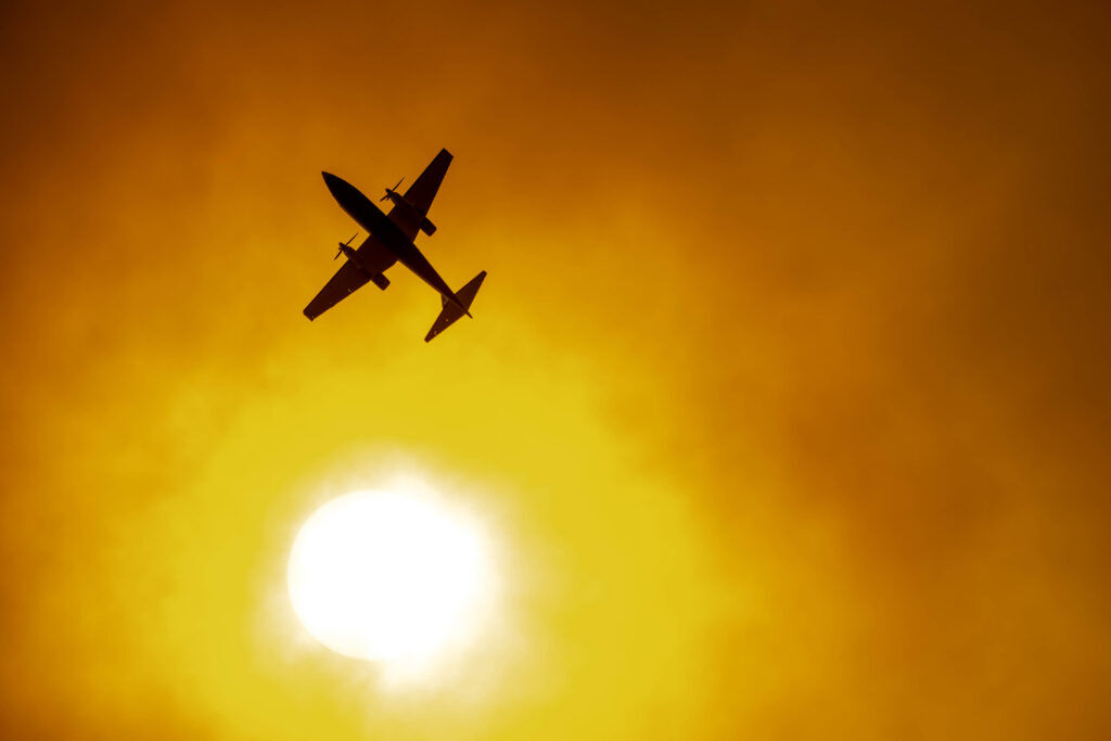 A scout plane circles the Aspen Acres Fire near Colorado City on Friday, July 3, 2026. (The Gazette, Michael G. Seamans)
