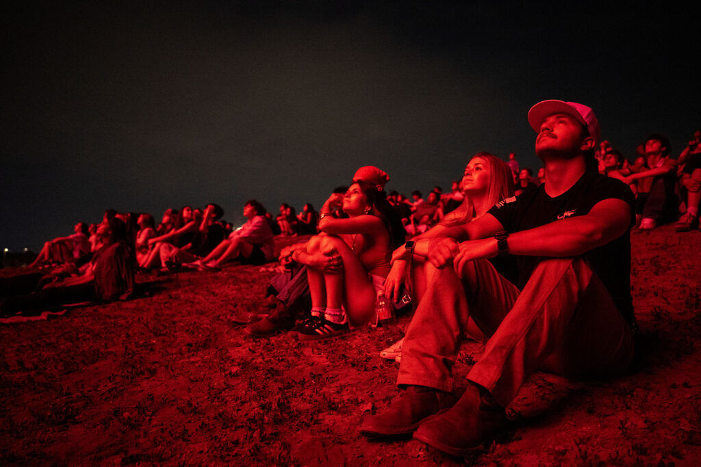 People watch the fireworks show at Clement Park on Friday, July 3, 2026.