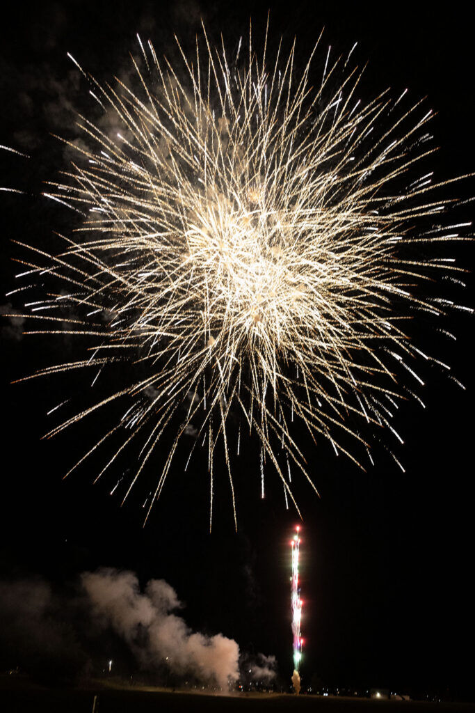 People watch the fireworks show at Clement Park on Friday, July 3, 2026.