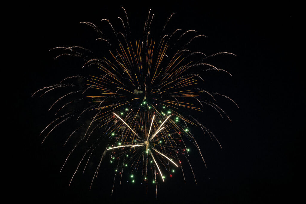 People watch the fireworks show at Clement Park on Friday, July 3, 2026.
