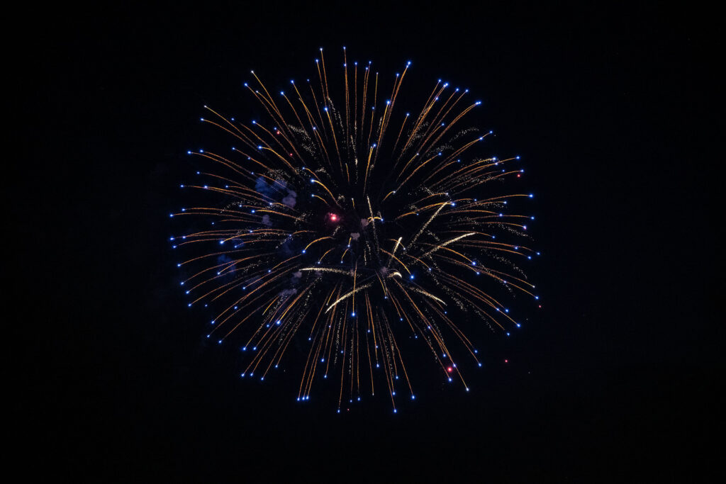 People watch the fireworks show at Clement Park on Friday, July 3, 2026.