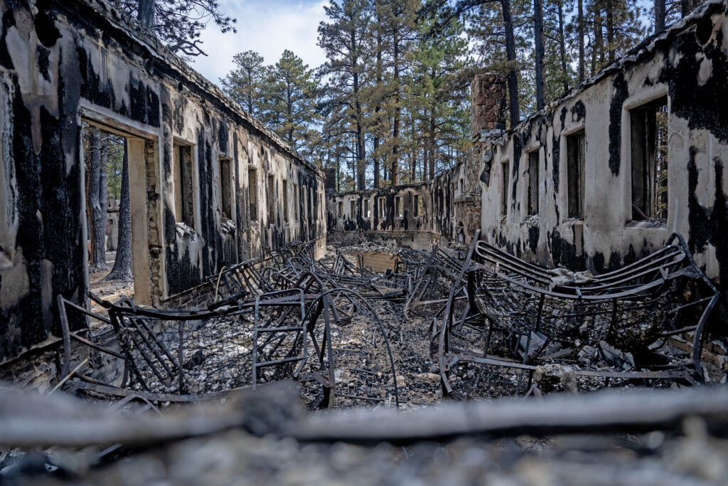 The Horseshoe Lodge was destroyed by the Aspen Acres Fire as seen during a tour of Beulah on Friday, July 10, 2026. (The Gazette, Michael G. Seamans)