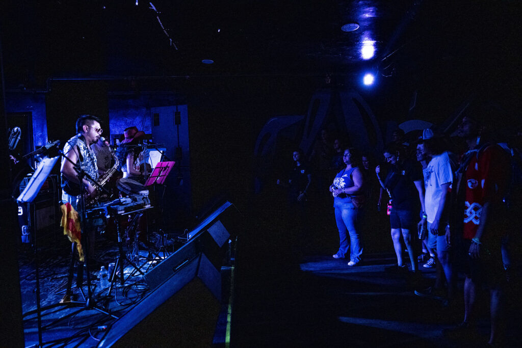 Pink Hawks perform at HQ in South Broadway on the first night of Blucifer’s First Rodeo music festival on Friday, July 24, 2026.