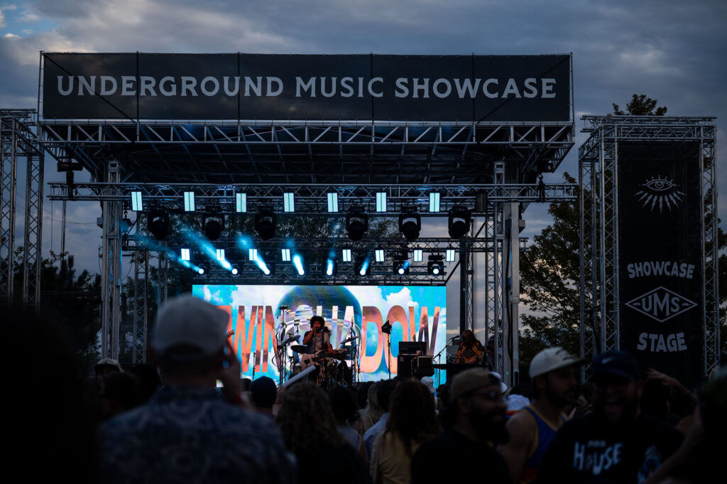 Twin Shadow performs on the Showcase Stage at the Underground Music Showcase on Saturday, July 25, 2026.