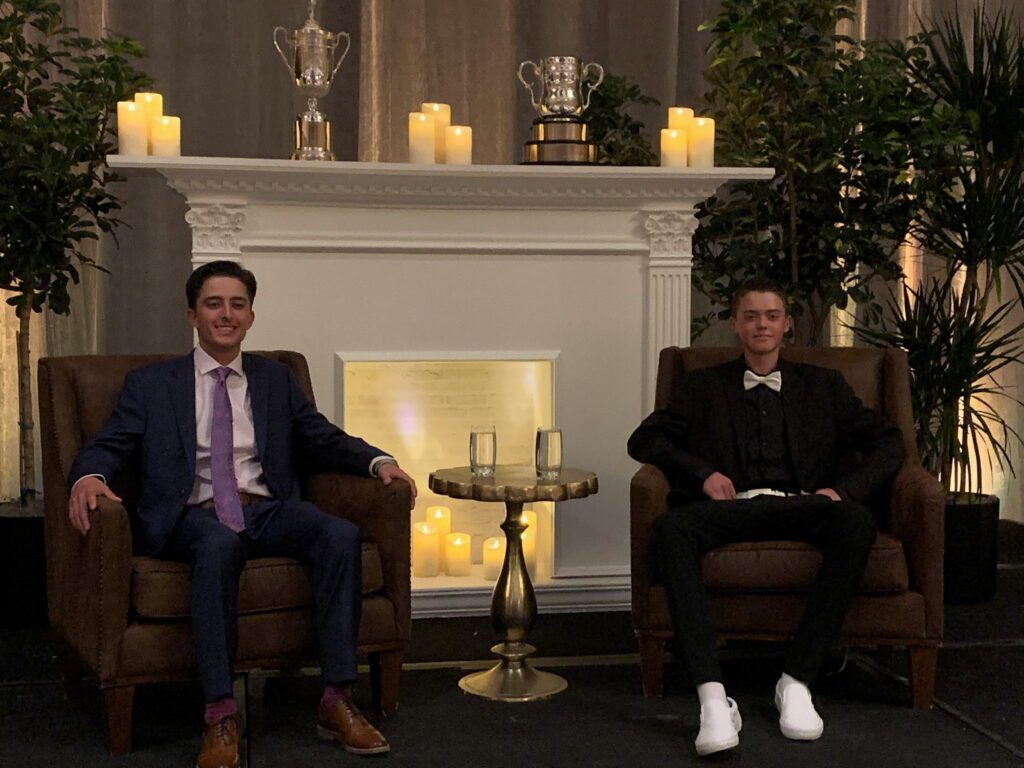 Davis Bryant, left, and Hunter Swanson at the Hale Irwin Dinner on Nov. 23, 2019, at The Broadmoor in Colorado Springs. (Swanson family, courtesy photo)