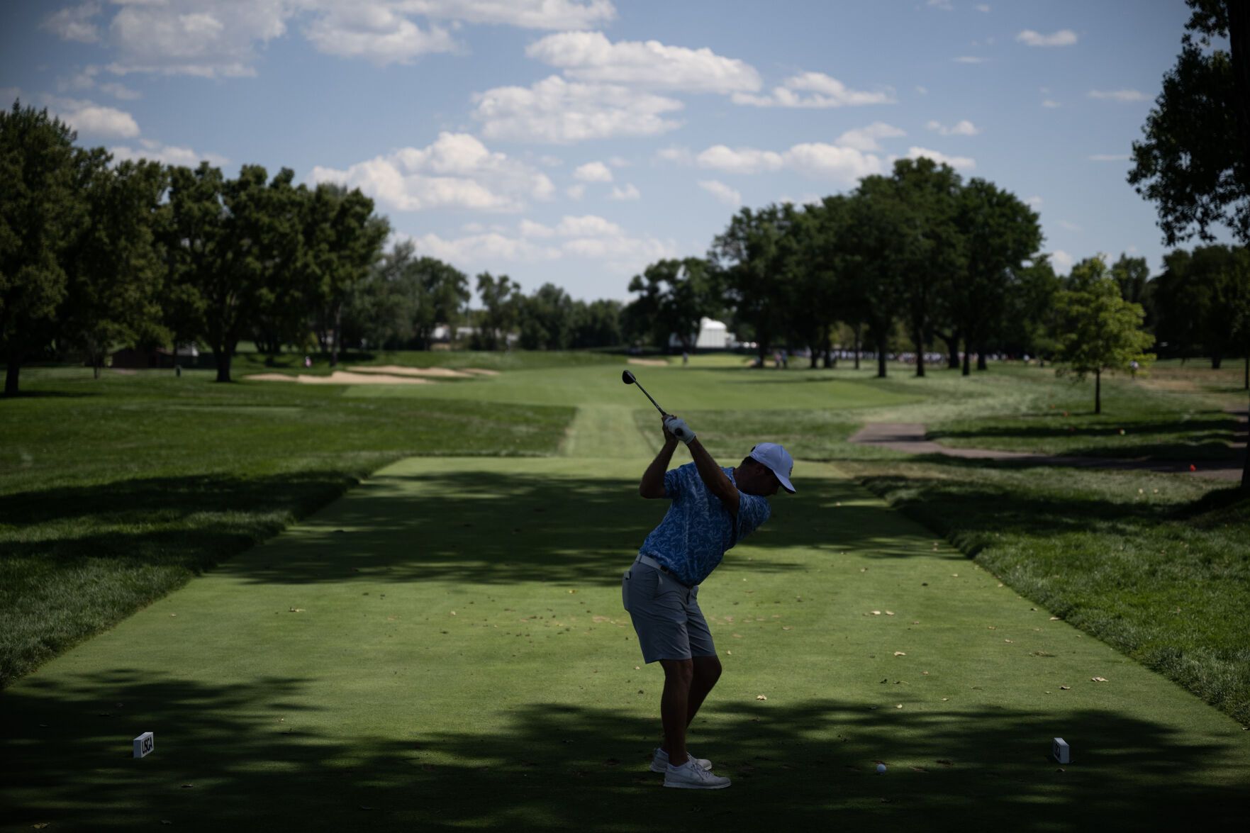 Colin Prater drives from the second tee box during the 123rd U.S. Amateur Championship on Wednesday at Cherry Hills Country Club.