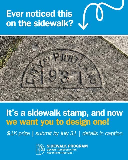 a graphics showing a concrete sidewalk stamp for the city of portlans