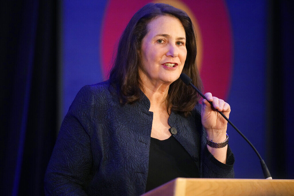 Incumbent Democratic U.S. Rep. Diana DeGette, District 1, speaks during an election watch party Tuesday, Nov. 8, 2022, in Denver. (AP Photo/David Zalubowski)