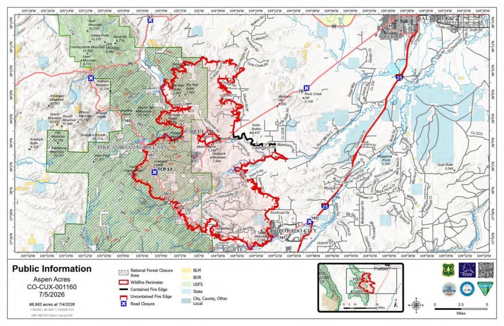 Aspen Acres containment map