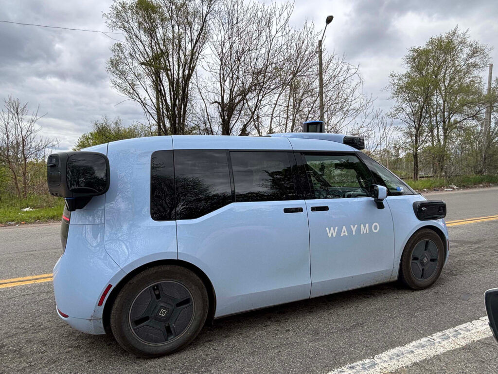photo of a waymo ojai car being tested in Detroit