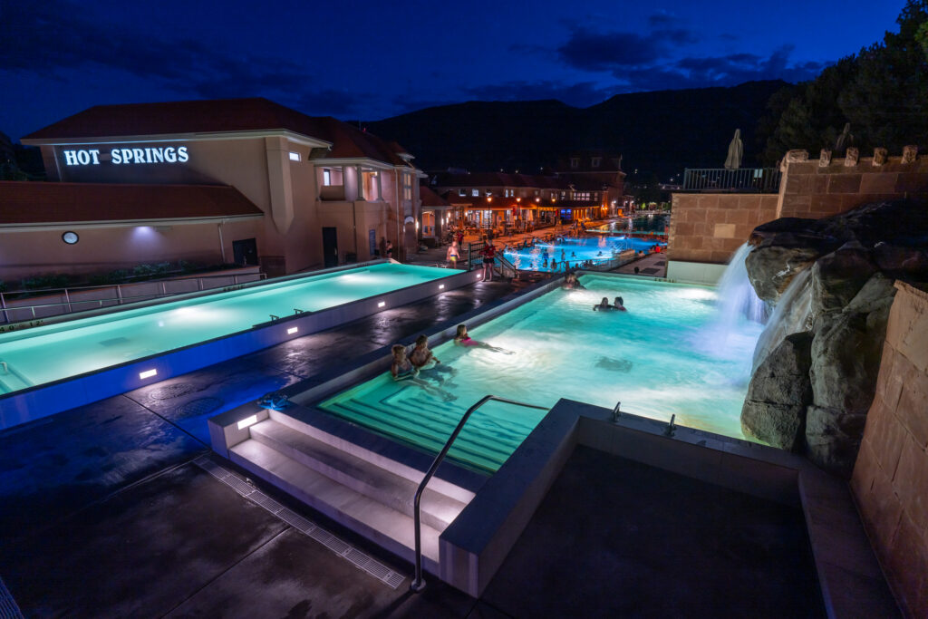 The Yampah Mineral Baths at Glenwood Hot Springs Resort are open to adults only after 5 p.m. Photo courtesy Glenwood Hot Springs Resort