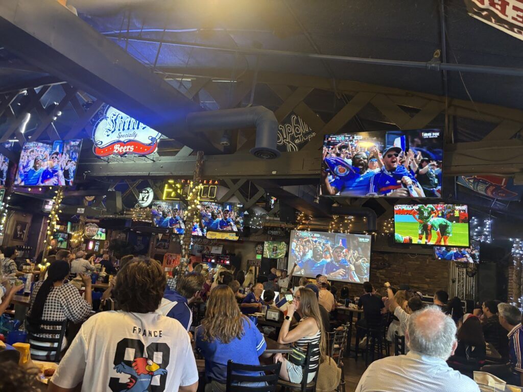 Inside Stoney's Bar and Grill during France's last group game for the World Cup. (Bernadette Berdychowski / The Denver Gazette)