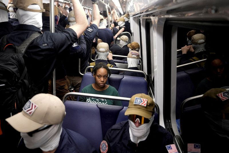 Masked Patriot Front white nationalists stage July 4 march through DC
