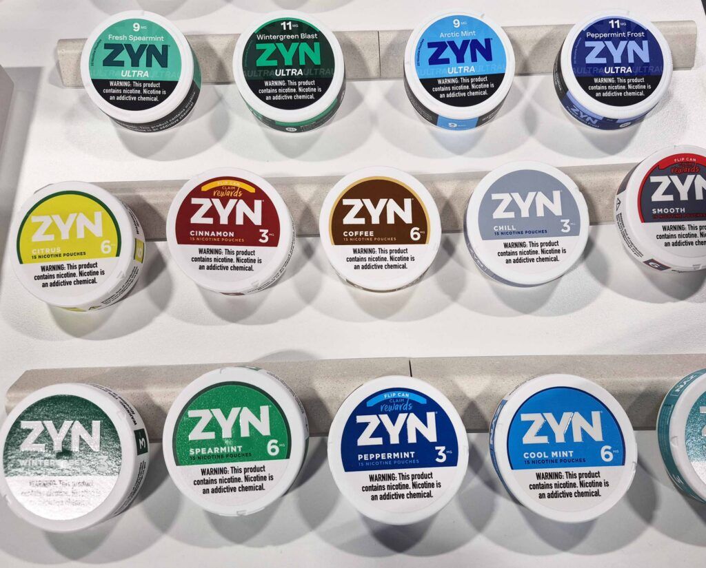 PMI showed a variety of smokeless nicotine products that recently were given at FDA certification as modified-risk tobacco products. (Photo, Mark Samuelson, The Denver Gazette)